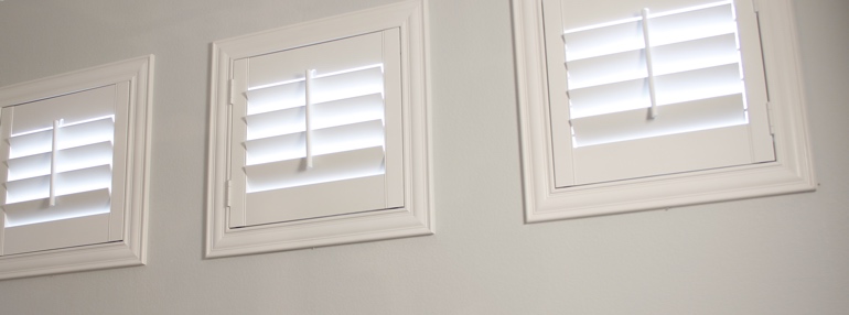 Small Windows in a Jacksonville Garage with Polywood Shutters